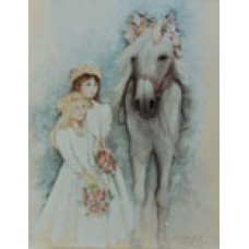 Two Wedding Girls and a Horse